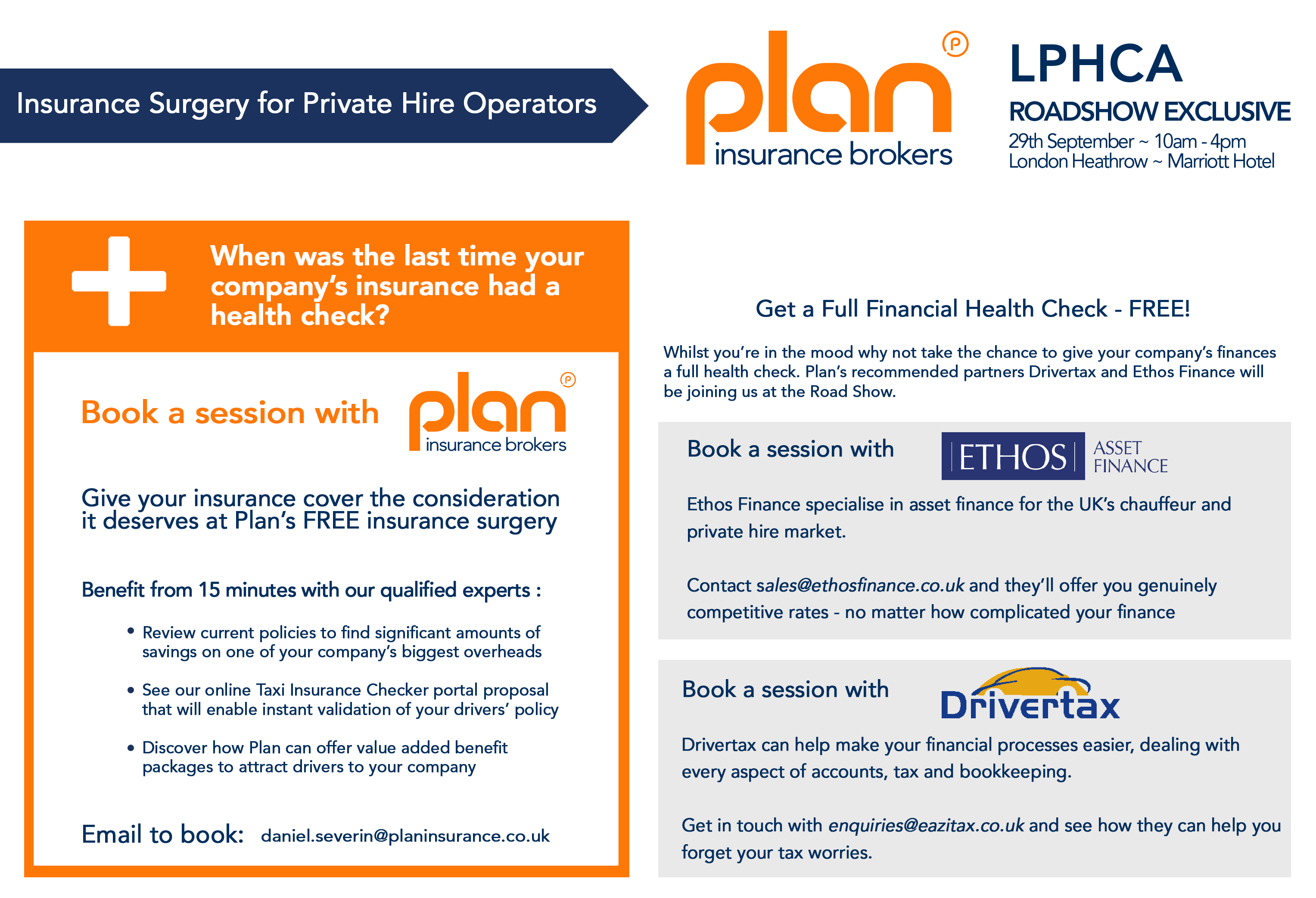 Insurance Surgery for Private Hire Operators - FREE with Plan Insurance Brokers